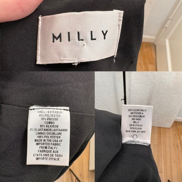 Milly Arianna Python Lace Dress Black Midi Long Sleeve Cocktail Party Size 4 - Picture 12 of 15